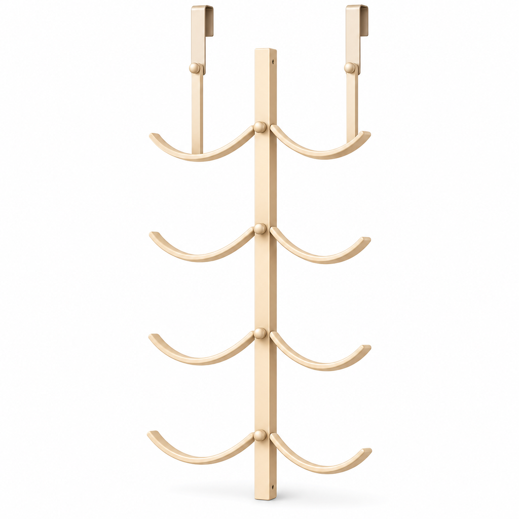 tqrdfghl™ Ivory Over-the-Door Curved Hat Rack — White background