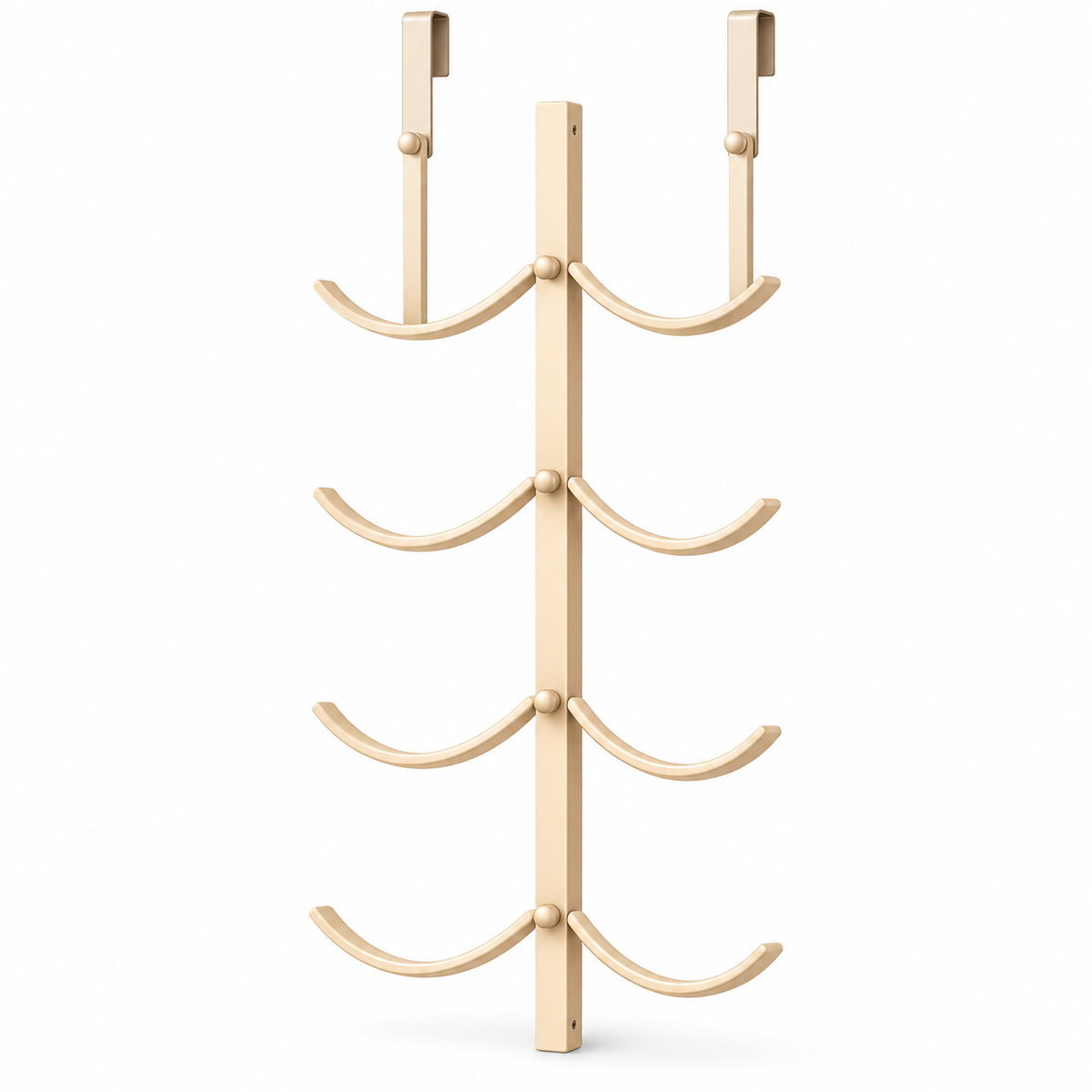 tqrdfghl™ Ivory Over-the-Door Curved Hat Rack — White background
