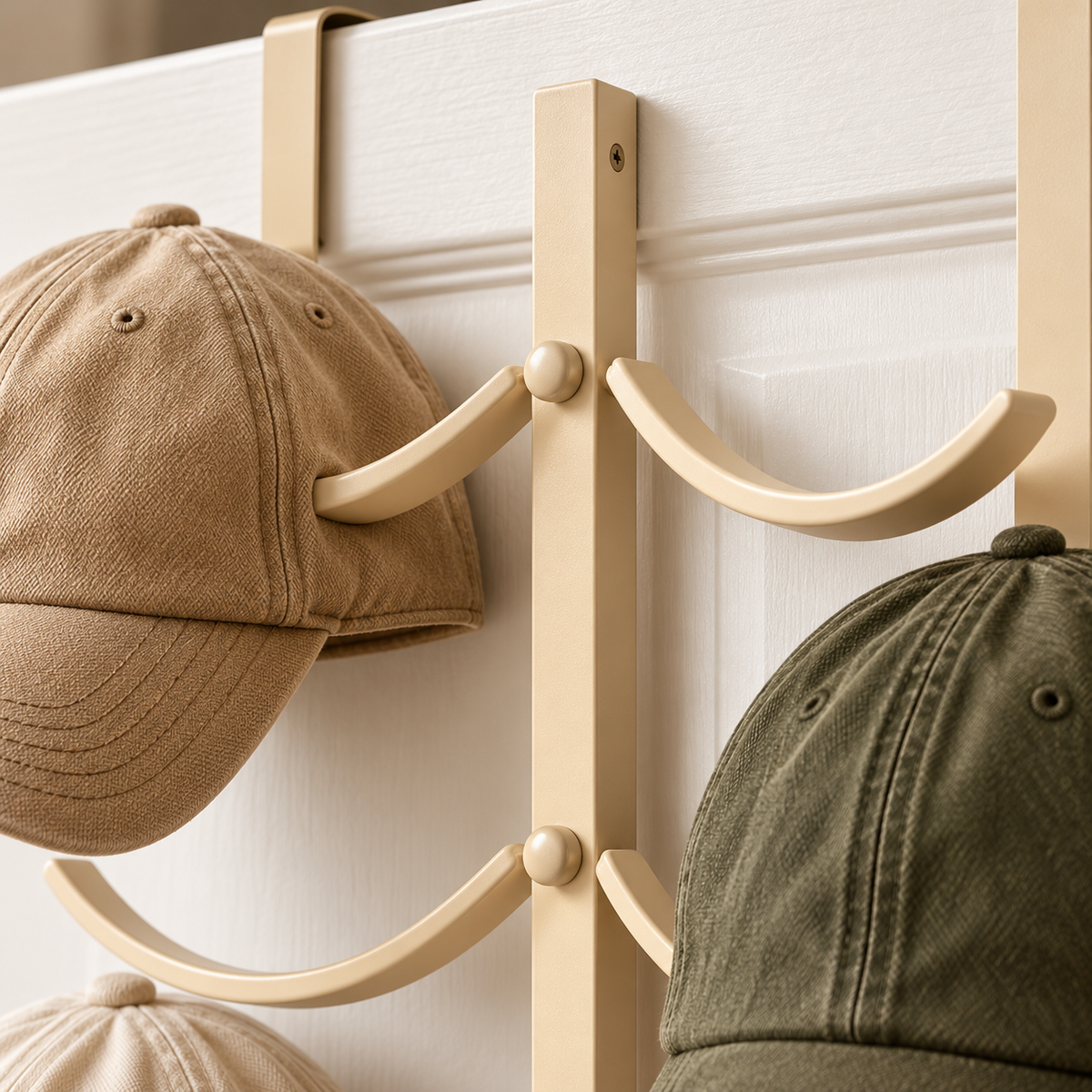 tqrdfghl™ Ivory Over-the-Door Curved Hat Rack — Product detail