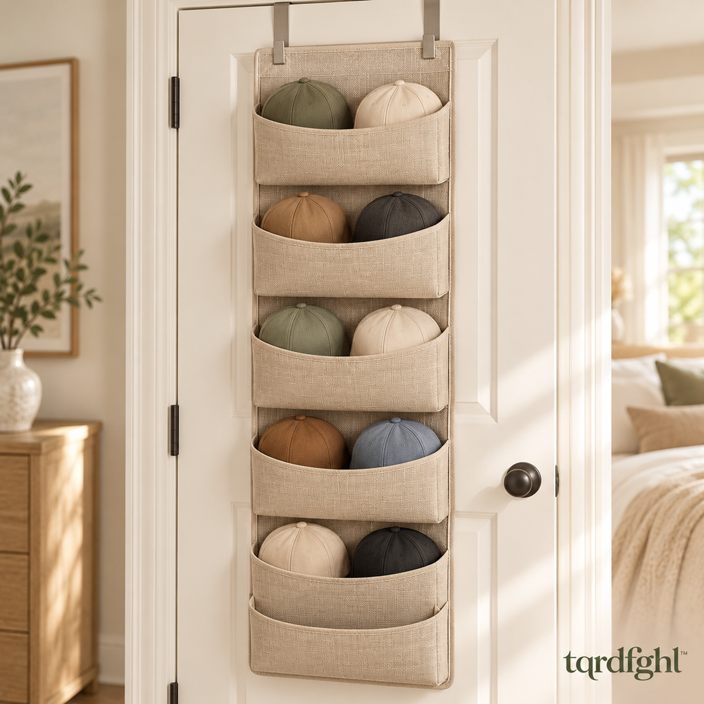 tqrdfghl™ Six-Pocket Fabric Door Hat Organizer — Main view