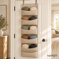 tqrdfghl™ Six-Pocket Fabric Door Hat Organizer — Main view