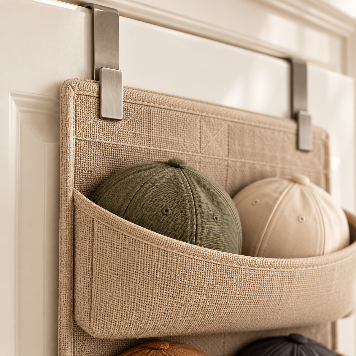 tqrdfghl™ Six-Pocket Fabric Door Hat Organizer — Product detail