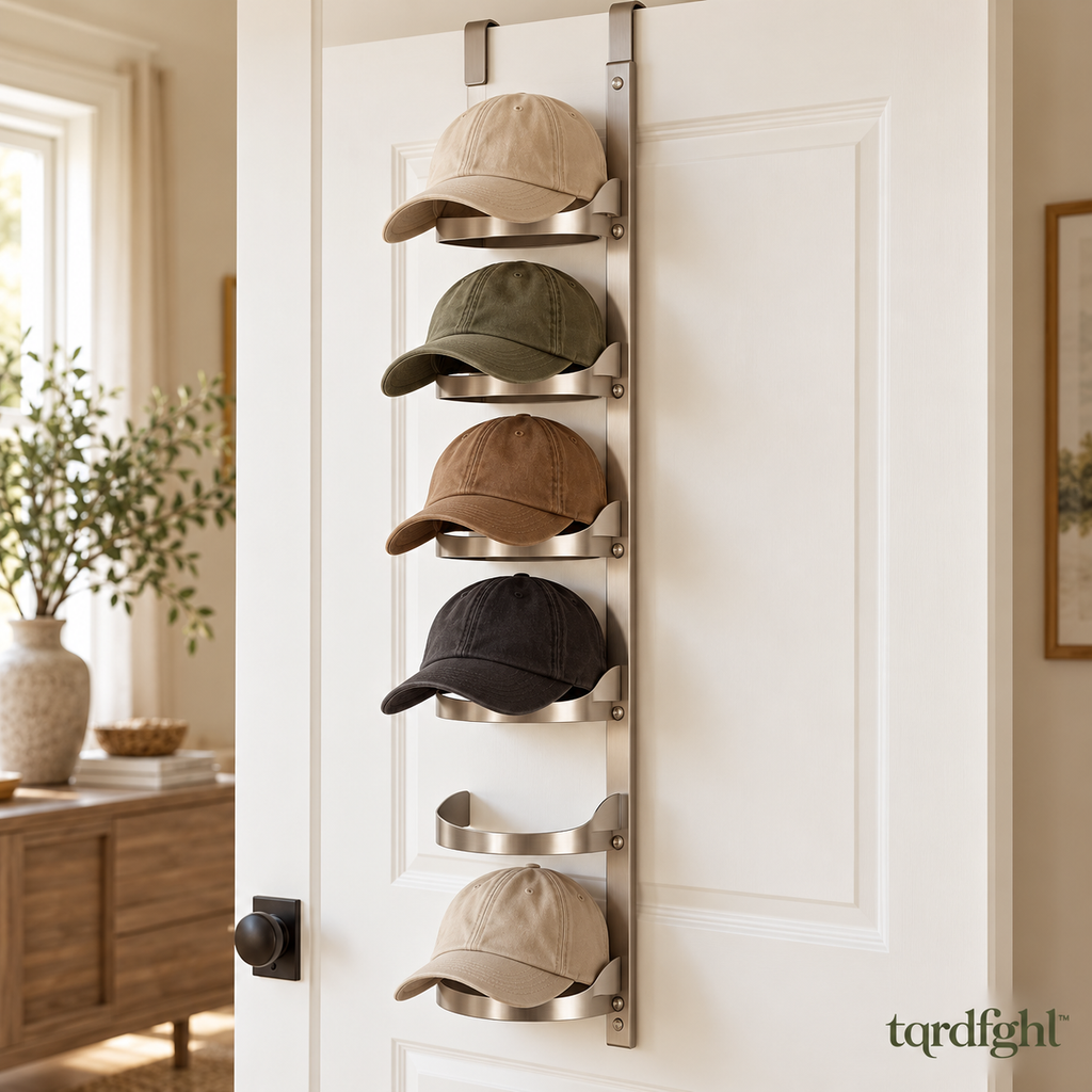 tqrdfghl™ Six-Tier Metal Over-the-Door Cap Rack — Main view