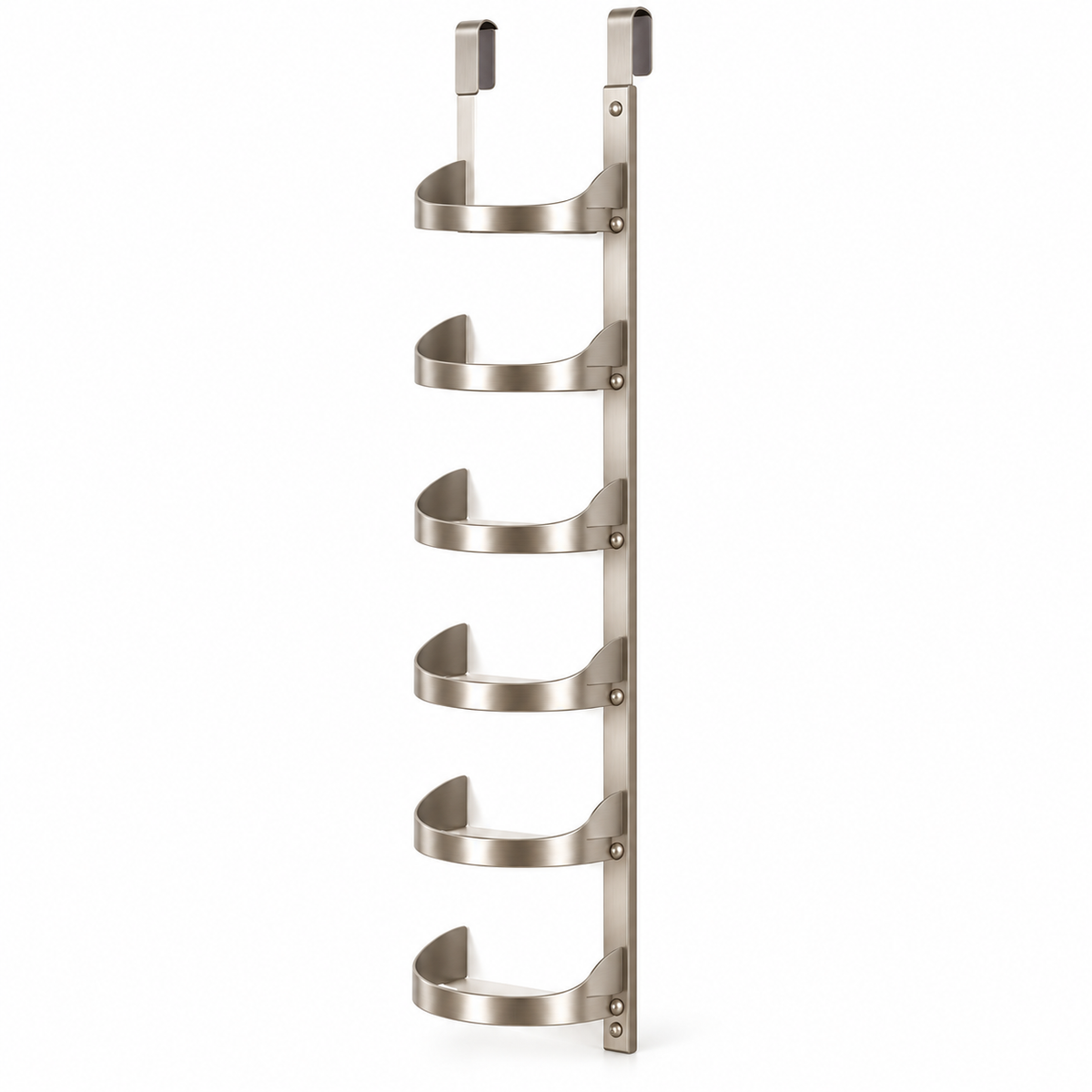 tqrdfghl™ Six-Tier Metal Over-the-Door Cap Rack — White background