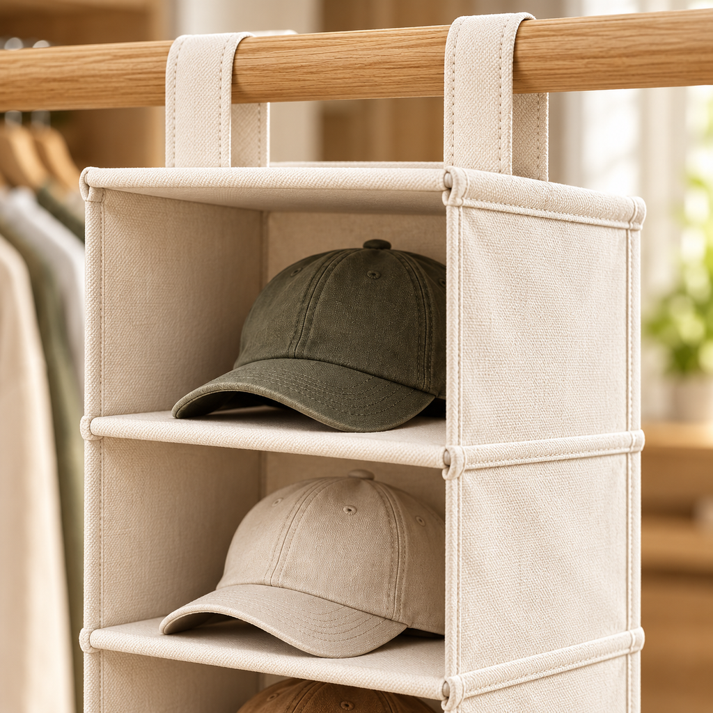 tqrdfghl™ Four-Shelf Hanging Hat Organizer — Product detail