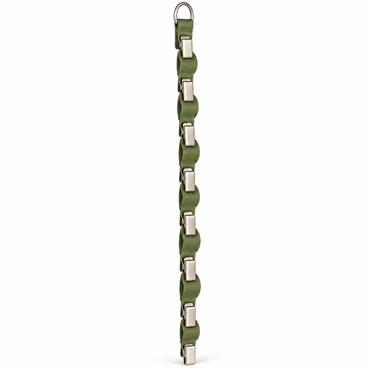 tqrdfghl™ Olive Hanging Cap Strap with Metal Clips — White background